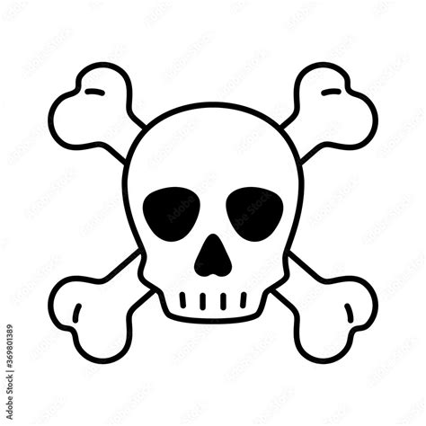 Vecteur Stock skull crossbones icon vector Halloween logo pirate symbol bone ghost head cartoon ...