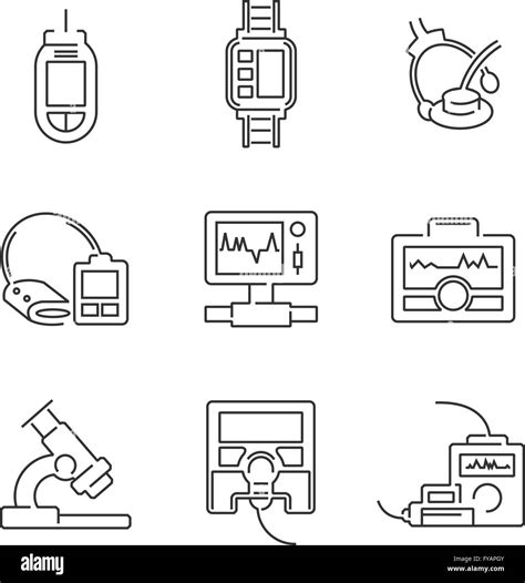 Line Icons Medical Device Icon Set Stock Vector Image & Art - Alamy