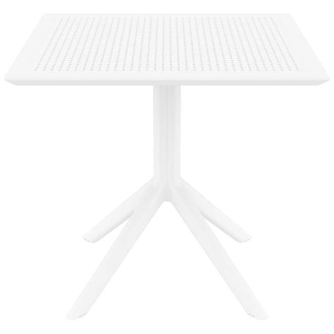 Modern Sky 80x80 white square garden table Siesta