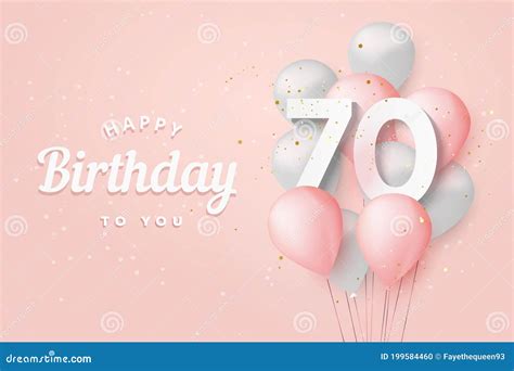 Happy 70th Birthday Balloons Greeting Card Background. Vector Illustration | CartoonDealer.com ...