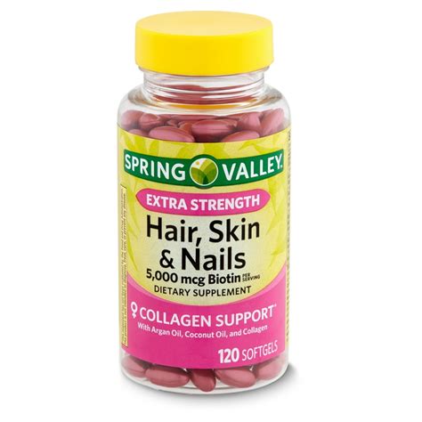 Spring Valley Extra Strength Biotin Hair, Skin & Nails Dietary ...