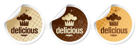 Delicious stickers. stock vector. Illustration of chocolate - 18066786