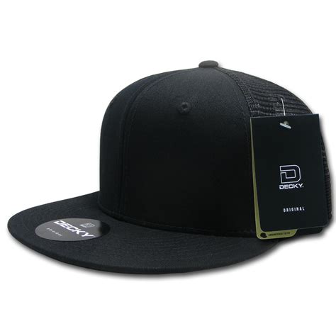 Fitted Flat Bill Trucker Hats, Retro Fitted Cotton Cap, Mesh Back - De – The Park Wholesale