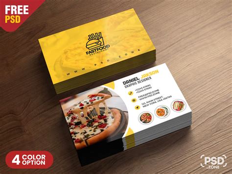 PSD Fast Food Restaurant Business Card Design - PSD Zone