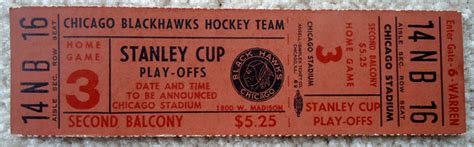 Vintage Chicago Blackhawks Ticket | HockeyGods