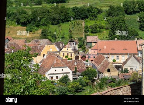 Biertan village panorama, saxon Transylvania Stock Photo - Alamy