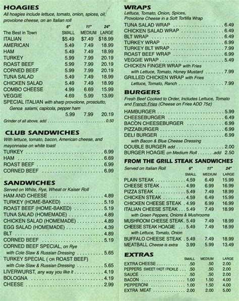 West Goshen Deli & Restaurant Menu - Urbanspoon/Zomato