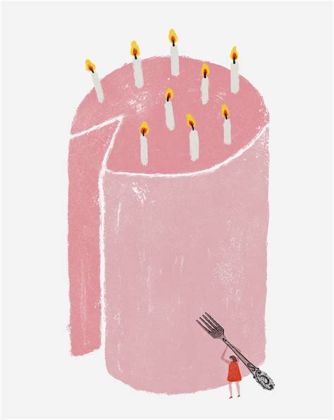 Pink Birthday Cakes, Birthday Cake With Candles, Birthday Cake Card, Giclee Art Print, Wall Art ...