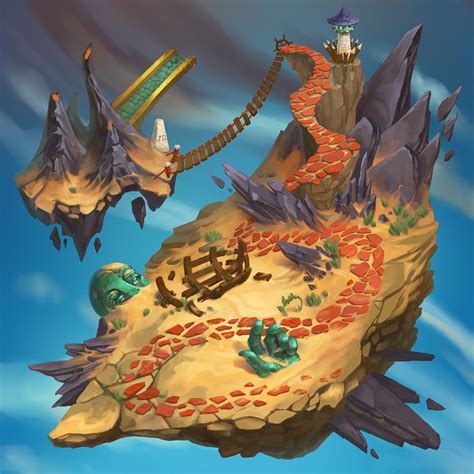 ArtStation - Floating islands map, Karine K Map Games, Floating Island ...