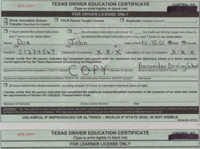 Road Test Registration – Benavides Driving School