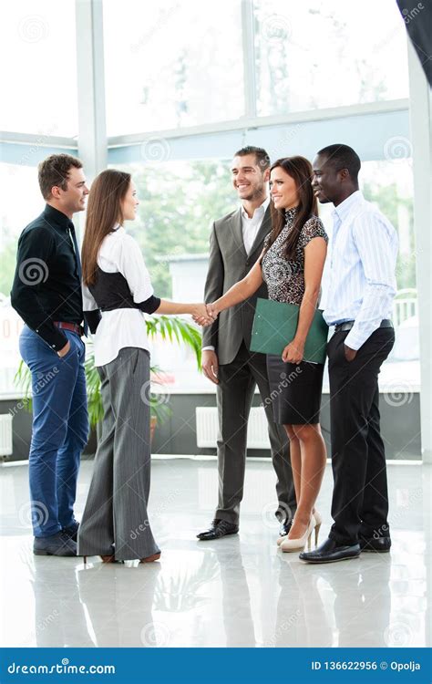 Business People Shaking Hands, Finishing Up a Meeting. Stock Photo - Image of adult, handshake ...