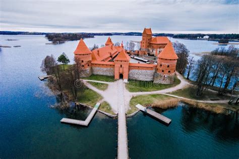 Aerial View of Trakai Castle in Lithuania. Stock Photo - Image of lake ...