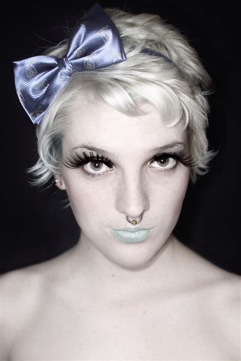 File:Blonde woman with pierced septum and blue hairbow.jpg - Wikimedia Commons