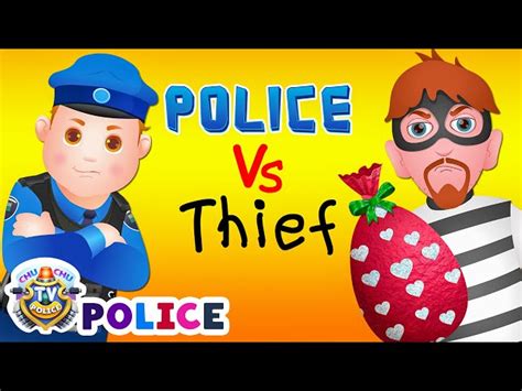 ChuChu TV Police Chase Thief in Police Car Save Huge Birthday Egg Surprise Toys Gifts for Twin ...