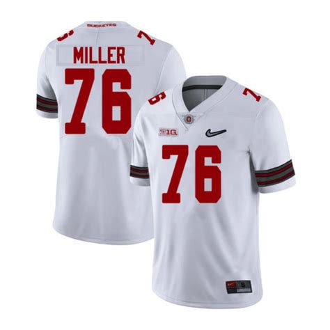 White Black Ohio State Buckeyes Harry Miller Jersey 76