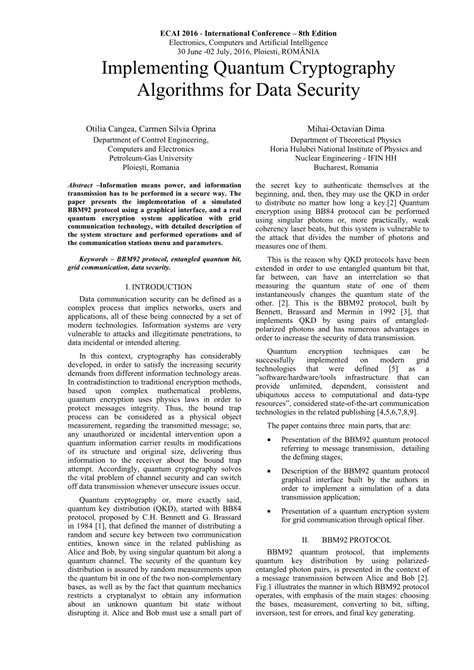 (PDF) Implementing quantum cryptography algorithms for data security