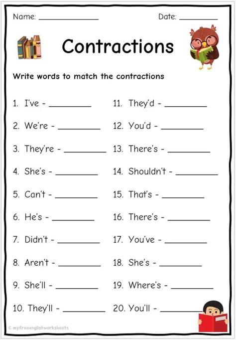 Apostrophes and contractions worksheets | K5 Learning - Worksheets Library