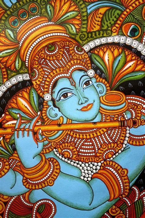 Lord Krishna | Kerala mural painting, Mural painting, Kalamkari painting