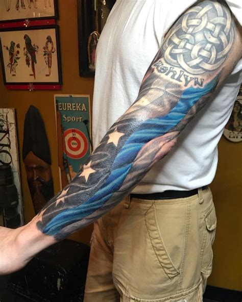 Top 75+ thin blue line flag tattoo forearm best - in.cdgdbentre