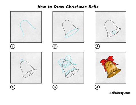 How to Draw Christmas Bells - HelloArtsy