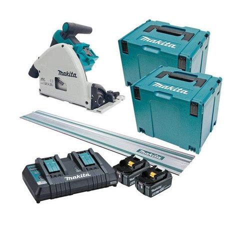 Makita DSP600PT2JT 36V (18Vx2) 5.0Ah 165mm (6-1/2") Cordless Brushless Plunge Cut Saw Kit with ...