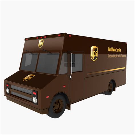 3d model ups delivery truck