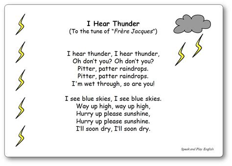 I Hear Thunder - Nursery Rhyme with Lyrics and Music - I Hear Thunder ...