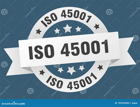 Iso 45001 Round Ribbon Isolated Label. Iso 45001 Sign. Cartoon Vector ...