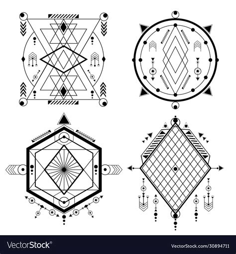 Set transmutation circles alchemical symbol Vector Image