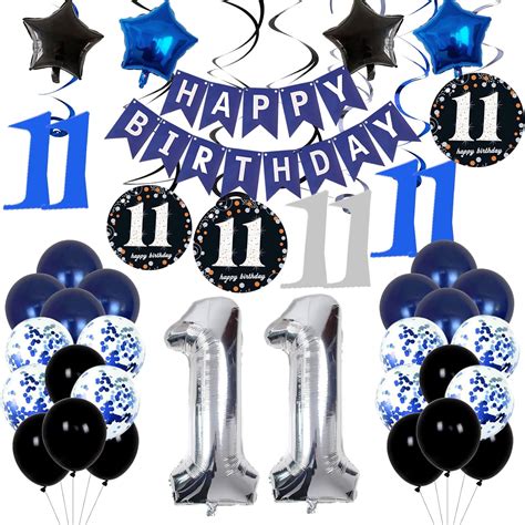 Navy Blue Birthday Decorations - HAPPY BIRTHDAY Banner and Balloons - Walmart.com