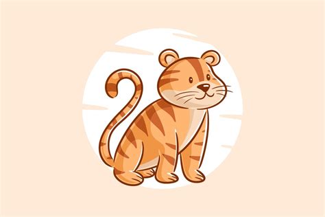 Cute Baby Tiger Outline Drawing Graphic by wawadzgn · Creative Fabrica