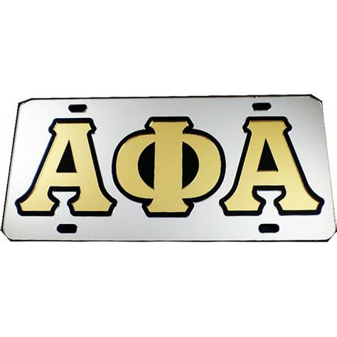 Alpha Phi Alpha Outlined Mirror License Plate [Silver/Gold/Black - Car/Truck] - Walmart.com ...