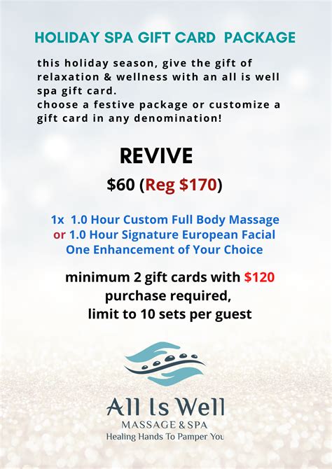 Holiday Spa Gift Card Packages – Best Holistic Massage & Spa Katy, TX – All Is Well Massage & Spa