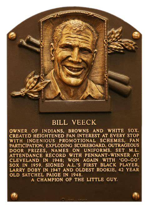 Veeck Bill Plaque_NBL - Jewish Baseball Museum