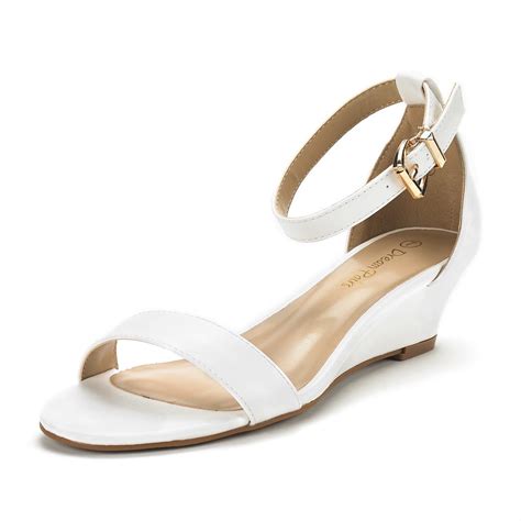 Dream Pairs - Women Low Wedge Heel Sandals Open Toe Ankle Strap Buckle ...