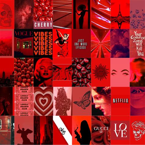 Downloadable Red Wall Collage 100 Photos Photo Collage | Etsy