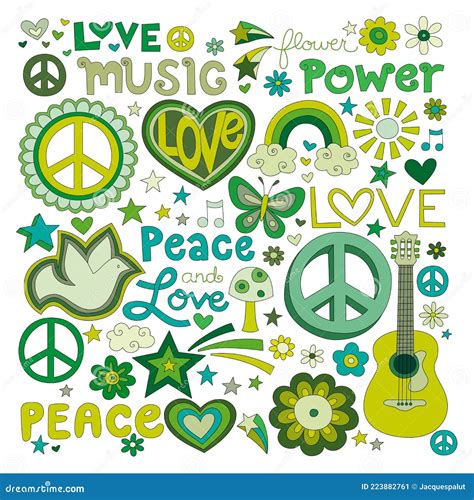 Peace and love stock illustration. Illustration of stylish - 223882761