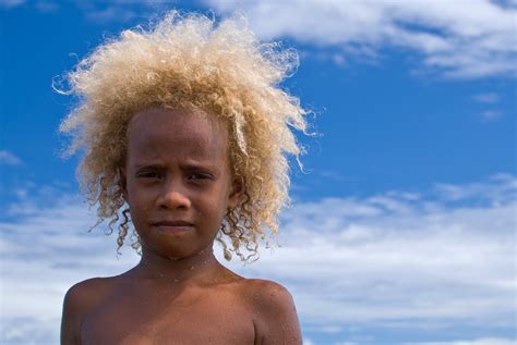 Beautiful Melanesians Black People with Blonde Hair