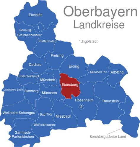 Oberbayern Landkreise interaktive Landkarte | Image-maps.de