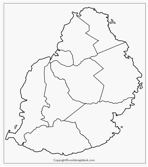 Printable Blank Map of Mauritius – Outline, Transparent Map - Printable World Maps