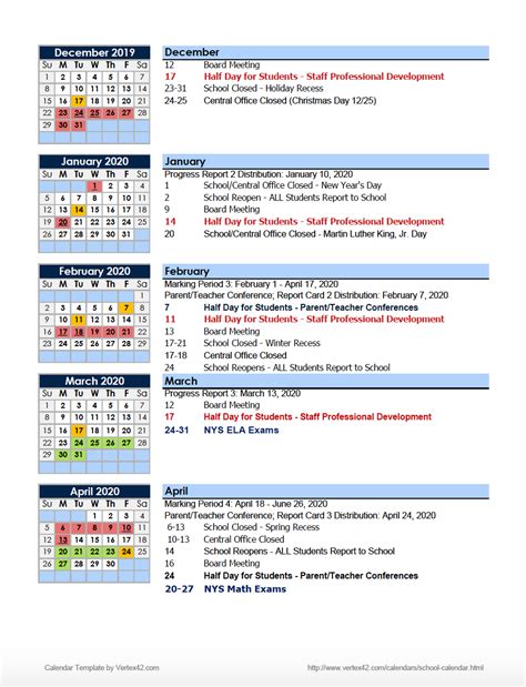 UPDATED 2019-2020 School Year Calendar | Charter School of Educational Excellence