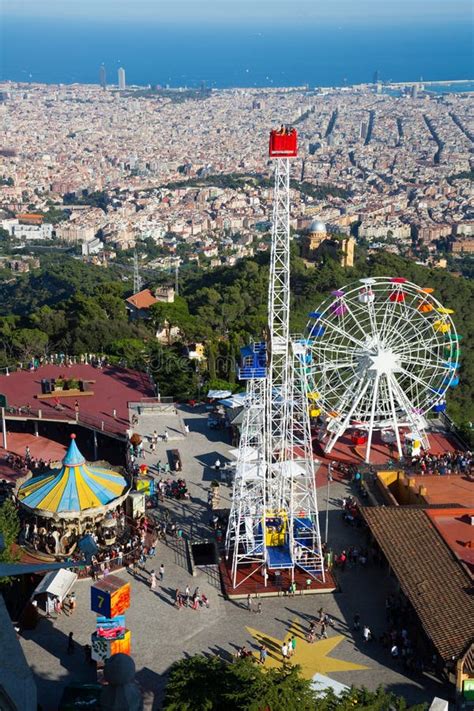 Tibidabo Amusement Park In Barcelona Editorial Photo - Image of people, motion: 64835841