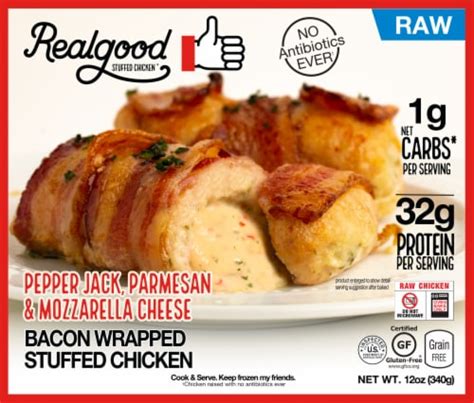 The Real Good Food Company Bacon Wrapped Pepper Jack Stuffed Chicken, 12 oz - Fred Meyer