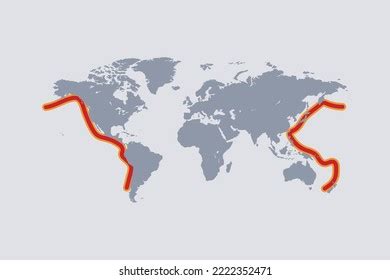 Pacific Ring Fire Map Pacific Earthquake Stock Vector (Royalty Free ...