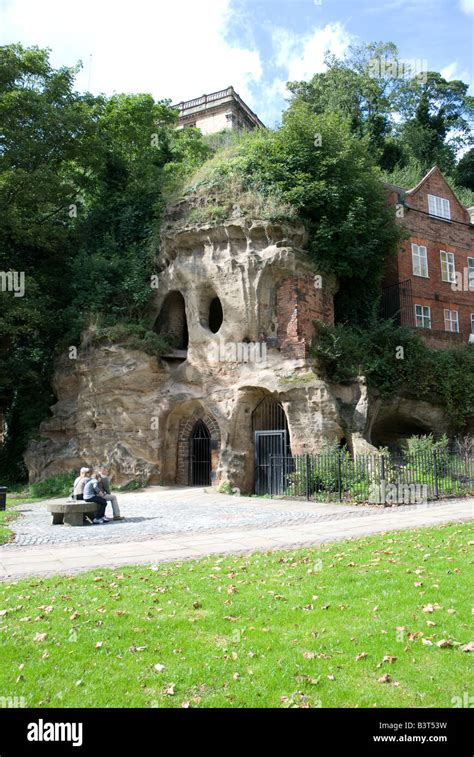 Entrance to caves beneath Nottingham Castle Stock Photo - Alamy