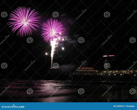 Fireworks at the beach stock photo. Image of exciting, glory - 335070