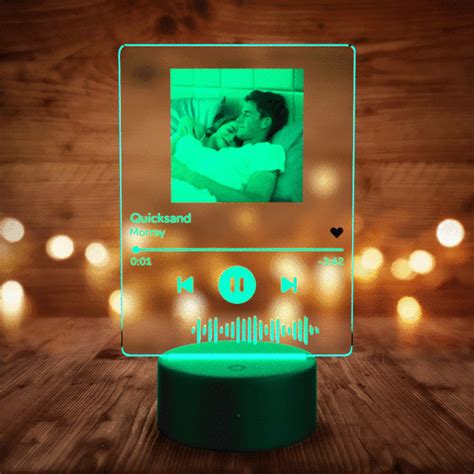 Music Art Gifts Spotify Glass Art Spotify Plaque Print Your Song Night Light