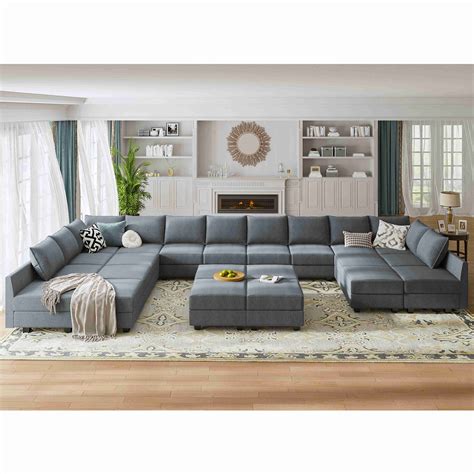 HONBAY Oversized Modular Sofa Set Sectional Sofa Couch for Living Room, Bluish Grey - Walmart.com