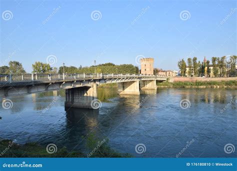 Bridge Over the Adda River in Pizzighettone Surrounded by Greenery ...