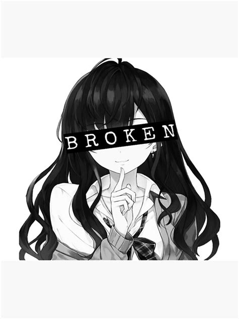 "Aesthetic Broken Anime Girl" Poster for Sale by vablu | Redbubble